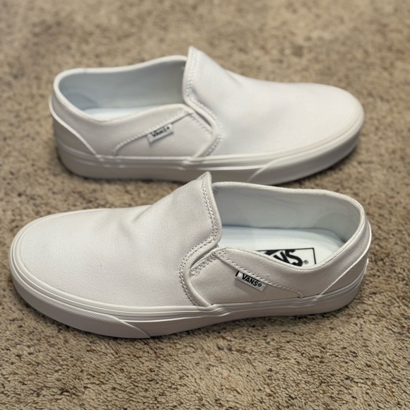 Vans White Slip-On Sneakers Size 8W - Picture 3 of 4